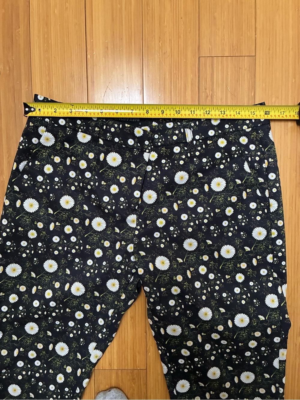 Wildfang Cropped Suit Pants with White Daisy Print - Picture 5 of 8